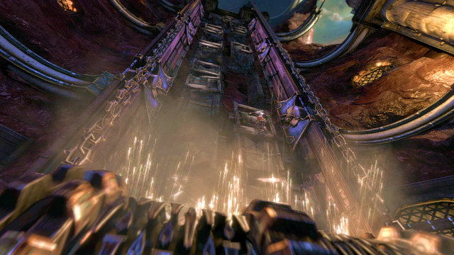 On the wall, run away from the roller - Second fight with the Hand of Hecatonchires - Chapter 3: The Guard House - God of War: Ascension - Game Guide and Walkthrough