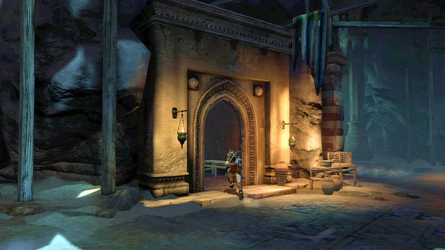 Just after entering the village, go to the building on the left for the red chest - The beginning of the village - Chapter 5: The Village of Kirra - God of War: Ascension - Game Guide and Walkthrough