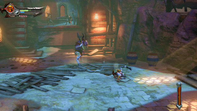 A bigger Satyr with few smaller ones will attack you - Fire of Ares and Mill-Wheel - Chapter 5: The Village of Kirra - God of War: Ascension - Game Guide and Walkthrough