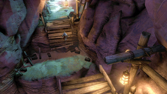 Make a double jump over an abyss and climb a level higher - Fire of Ares and Mill-Wheel - Chapter 5: The Village of Kirra - God of War: Ascension - Game Guide and Walkthrough