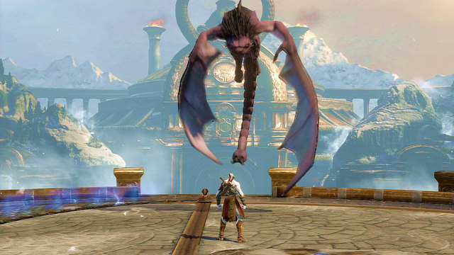 At the top you find the Manticore - Fight with the Manticore - Chapter 9: Ice Caverns - God of War: Ascension - Game Guide and Walkthrough