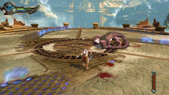 Crippled beast wont fly and remain passive - Fight with the Manticore - Chapter 9: Ice Caverns - God of War: Ascension - Game Guide and Walkthrough