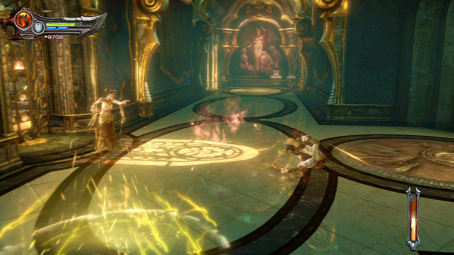 Youll be attacked by witch who throws lightning at you - Riddles of Statues, Way to the Tombs - Chapter 10: The Temple of Delphi - God of War: Ascension - Game Guide and Walkthrough