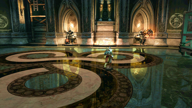 After getting through the gate, you run into a room with two Talos statues - Soul of Hades - Chapter 11: Delphi Catacombs - God of War: Ascension - Game Guide and Walkthrough