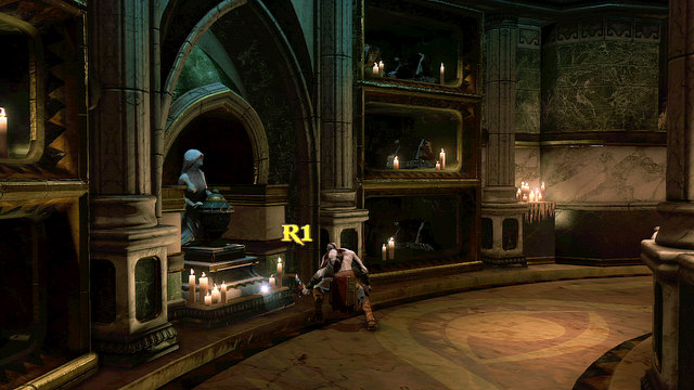 When you pull the lever, elevator takes you down - Soul of Hades - Chapter 11: Delphi Catacombs - God of War: Ascension - Game Guide and Walkthrough