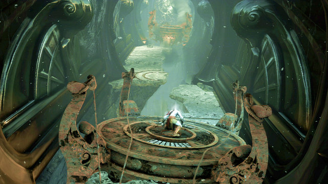 Jump on the first chandelier and grab the snake head - Soul of Hades - Chapter 11: Delphi Catacombs - God of War: Ascension - Game Guide and Walkthrough