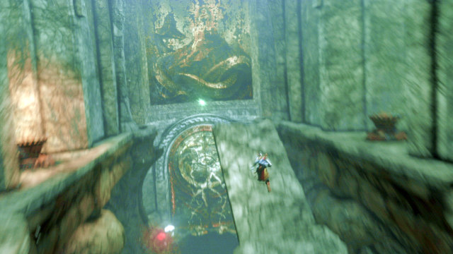 When the world returns to normal state, and youre high with chandelier pull the snake heads - Soul of Hades - Chapter 11: Delphi Catacombs - God of War: Ascension - Game Guide and Walkthrough