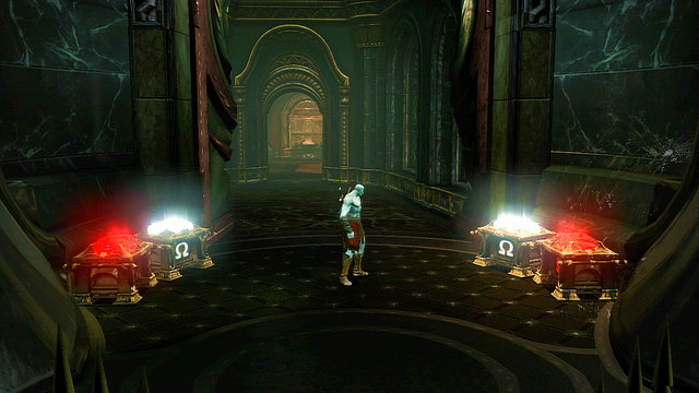 Then, make few steps back and open chests for red orbs, Gorgon Eye and Phoenix Feather - Soul of Hades - Chapter 11: Delphi Catacombs - God of War: Ascension - Game Guide and Walkthrough
