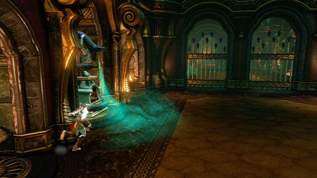 Moving forward you get into a chamber with green gas and two grilled passages - Soul of Hades - Chapter 11: Delphi Catacombs - God of War: Ascension - Game Guide and Walkthrough