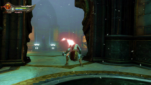 At the beginning of the chapter, just in front of the Soul of Hades are door which you can destroy after the time changes - White Hourglass - Chapter 11: Delphi Catacombs - God of War: Ascension - Game Guide and Walkthrough