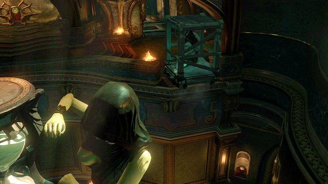 Place the statue on a smaller trapdoor - White Hourglass - Chapter 11: Delphi Catacombs - God of War: Ascension - Game Guide and Walkthrough