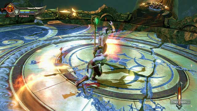 When the Oracle is dead, run to the boss and attack him to stop destroying the arena - Walkthrough - Chapter 12: The Oracles Chamber - God of War: Ascension - Game Guide and Walkthrough