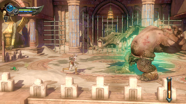 After leaving a corridor youll fight a Cyclope and group of parasites - Walkthrough - Chapter 14: The Cistern (pt. 2) - God of War: Ascension - Game Guide and Walkthrough