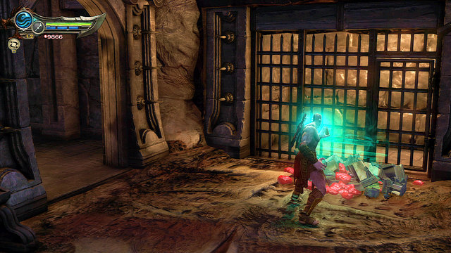 When you land, go downstairs and right - Walkthrough - Chapter 16: Prison of the Damned (pt. 2) - God of War: Ascension - Game Guide and Walkthrough