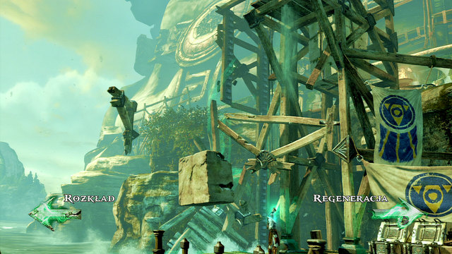 In a short cut scene the part of harbor will be destroyed - Path to the statue - Chapter 18: Delos Landing - God of War: Ascension - Game Guide and Walkthrough