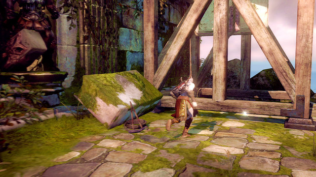 When you kill them, go forward and grab a stone block - Path to the statue - Chapter 18: Delos Landing - God of War: Ascension - Game Guide and Walkthrough