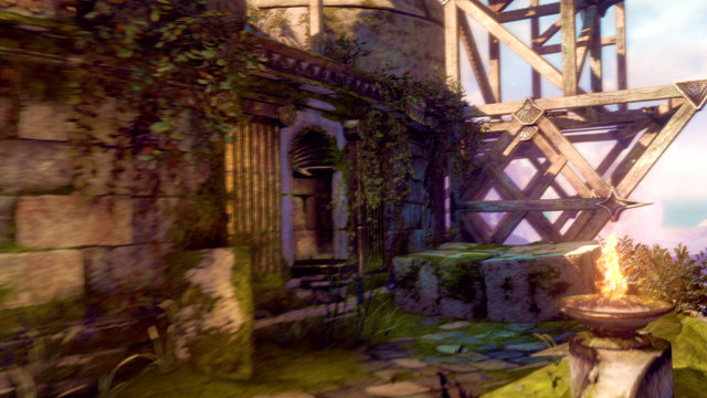 After a fight go right and enter a higher level - Path to the statue - Chapter 18: Delos Landing - God of War: Ascension - Game Guide and Walkthrough