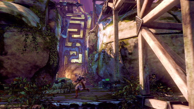 And move back a bit and go forward collecting a green and blue chest on your way - Path to the statue - Chapter 18: Delos Landing - God of War: Ascension - Game Guide and Walkthrough