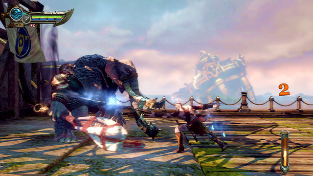 Here, youll fight an elephant with the club - Path to the statue - Chapter 18: Delos Landing - God of War: Ascension - Game Guide and Walkthrough