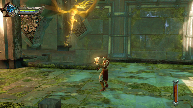 You get into a small room with few mechanisms - Inside of the statue - Chapter 18: Delos Landing - God of War: Ascension - Game Guide and Walkthrough