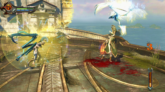 Hitting them alternately, you get to the moment when Spider Fury creates a barrier - she is invulnerable for now, so focus on her sister - Walkthrough - Chapter 20: The Gauntlet of Apollo - God of War: Ascension - Game Guide and Walkthrough