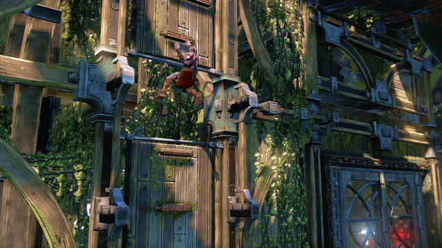 After that approach the wall on left, passing chests locked behind bars - Walkthrough - Chapter 21: The Forearm of Apollo - God of War: Ascension - Game Guide and Walkthrough