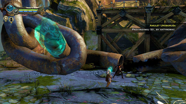 When the encounter is finished, heal and regenerate mana from chests and approach the big, broken chain - Walkthrough - Chapter 21: The Forearm of Apollo - God of War: Ascension - Game Guide and Walkthrough