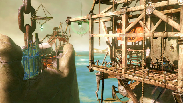 Now go right for red chest and then left to an edge of scaffold - Walkthrough - Chapter 22: The Ribs of Apollo - God of War: Ascension - Game Guide and Walkthrough