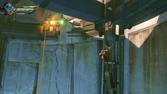 Sliding down, prepare to catch a chain - Walkthrough - Chapter 22: The Ribs of Apollo - God of War: Ascension - Game Guide and Walkthrough