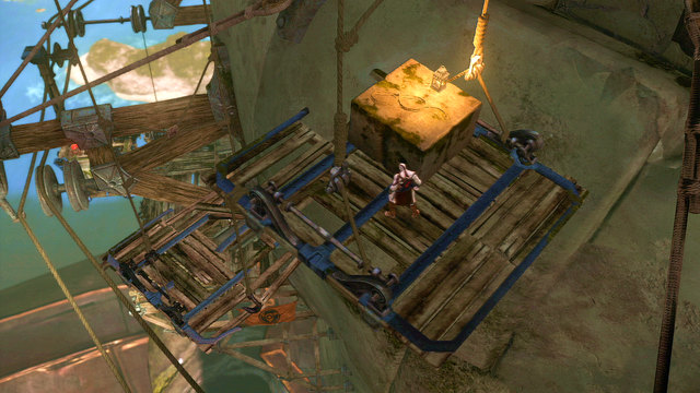 Moving left, jump through platforms - Walkthrough - Chapter 22: The Ribs of Apollo - God of War: Ascension - Game Guide and Walkthrough