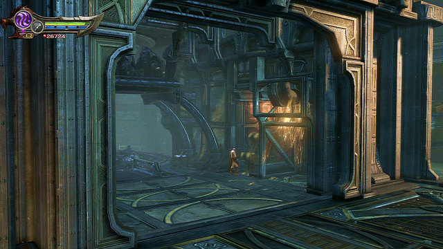 Moving towards the screen, you find a gearwheel - Lighting the Furnace - Chapter 23: The Furnace - God of War: Ascension - Game Guide and Walkthrough