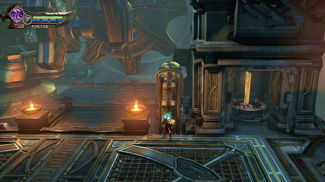 Grab the platform with coal again and push it to the niche, closed before with the wooden wall - Lighting the Furnace - Chapter 23: The Furnace - God of War: Ascension - Game Guide and Walkthrough