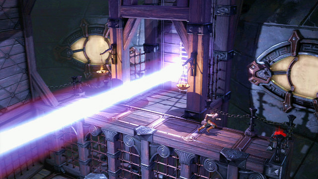 Jump down and place the podium under the elevation on right - Walkthrough - Chapter 26: Eyes of Apollo - God of War: Ascension - Game Guide and Walkthrough