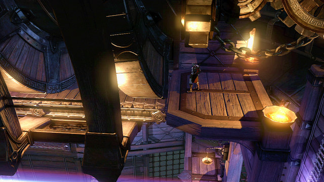 You run into conveyor belt, with a drill rotating over it - Walkthrough - Chapter 26: Eyes of Apollo - God of War: Ascension - Game Guide and Walkthrough