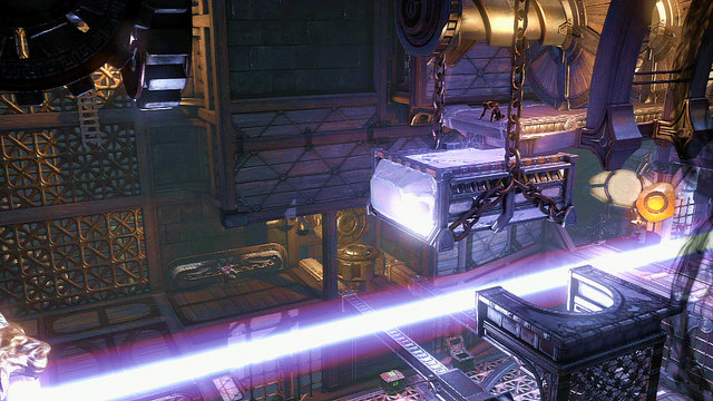 Run quickly to the lowest level, go left and jump over the lever using a hatch - Walkthrough - Chapter 26: Eyes of Apollo - God of War: Ascension - Game Guide and Walkthrough