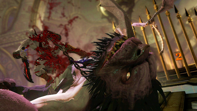 Manticore attacks mostly with tail, wing and fire breath - Walkthrough - Chapter 27: The Lantern of Delos - God of War: Ascension - Game Guide and Walkthrough