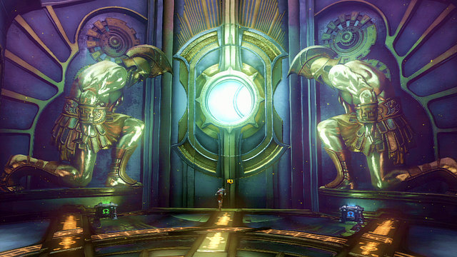 When you pick up the items, pass a cage with eyes of truth and open the big gate - Walkthrough - Chapter 28: The Trial of Archimedes - God of War: Ascension - Game Guide and Walkthrough