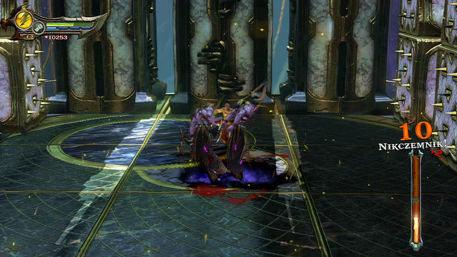 The last fight in an elevator you have with Spectres - Walkthrough - Chapter 28: The Trial of Archimedes - God of War: Ascension - Game Guide and Walkthrough