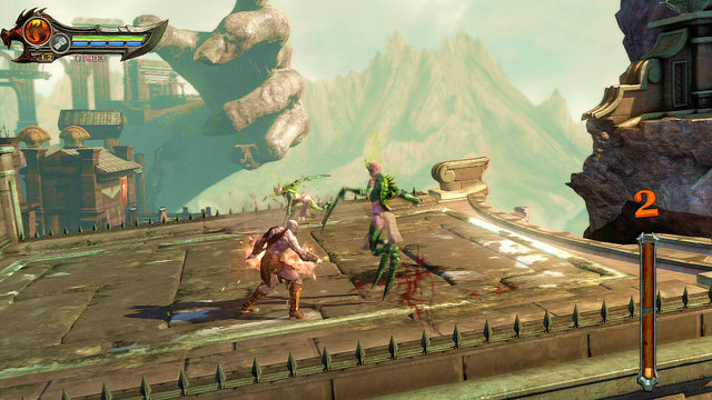 Jump down and destroy two Empusas - Walkthrough - Chapter 29: The Fury Citadel - God of War: Ascension - Game Guide and Walkthrough