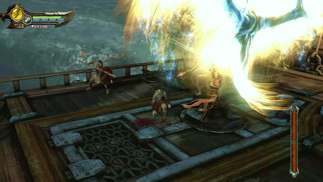 First stage is on a destroyed ship - Walkthrough - Chapter 30: Alectos Chamber - God of War: Ascension - Game Guide and Walkthrough