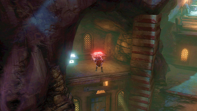 When you jump to a building, you find a white chest with Gorgone Eye - Gorgon Eyes and Phoenix Feathers (chapter 5) - Artifacts, Gorgon Eyes and Phoenix Feathers - God of War: Ascension - Game Guide and Walkthrough