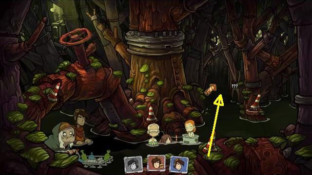 After all, the green Rufus will face the task of taking care not only of the Goal but also of a group of children - Putting children to sleep | To rescue Goal and Deponia in Goodbye Deponia - To rescue Goal and Deponia - Goodbye Deponia Guide