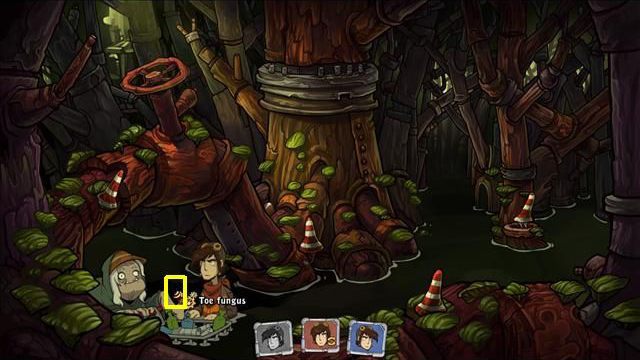 Go to the witch location and talk to the witch about mushrooms (click on the witch leaflet) - Get a picture of Elysium | To rescue Goal and Deponia in Goodbye Deponia - To rescue Goal and Deponia - Goodbye Deponia Guide