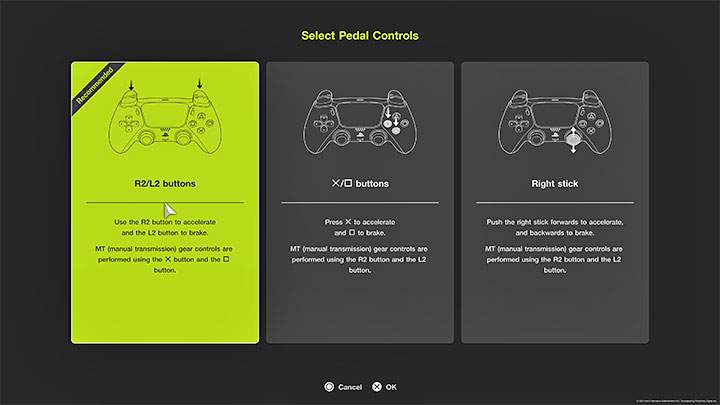 The second scheme concerns acceleration and braking - Gran Turismo 7: PS4 and PS5 controls - Annex - Gran Turismo 7 Guide