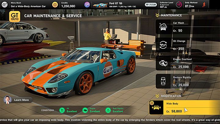 This chapter focuses on installing a Wide-Body on any American car from your collection - we, personally, chose the Ford GT '06 - Gran Turismo 7: Career mode - Chapters / Menus 21-30 - Career - Gran Turismo 7 Guide