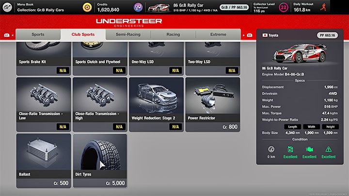 In case of dirt races you must put on Dirt Tyres found in the second tab of the tuning shop (example pictured above) - Gran Turismo 7: Career - Chapters / Menus 31-39, campaign finale - Career - Gran Turismo 7 Guide