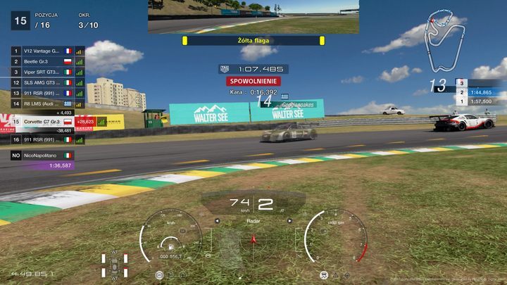 Cars scattered on the track, penalties, yellow flags, far away spot - but there are still seven laps to go and anything can happen in the meantime. This can still be finished in the top ten. - Starting tips for Gran Turismo Sport - Tips and trophies - Gran Turismo Sport Game Guide