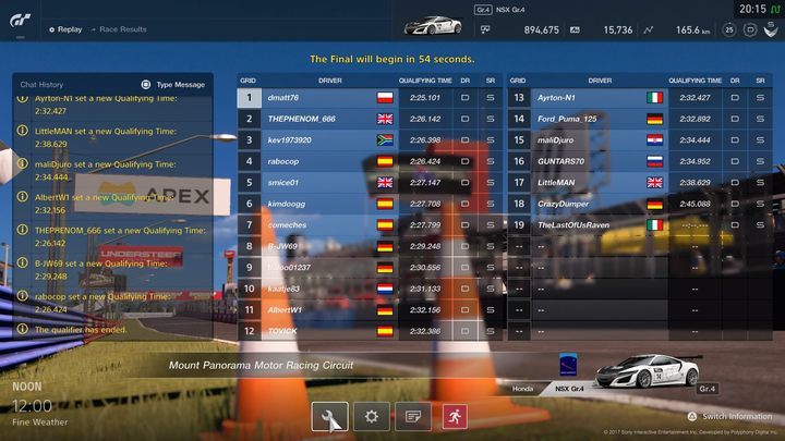 Qualification during day races is a lottery. Sometimes you can be in the first place, and in a moment you will not. - Qualifications in Gran Turismo Sport - Races - General rules - Gran Turismo Sport Game Guide