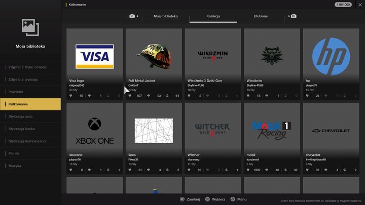 In stickers collections created by the community, you can find patterns and references to pop culture and logos of well-known companies. - Custom painting in Gran Turismo Sport - Painting your car - Gran Turismo Sport Game Guide