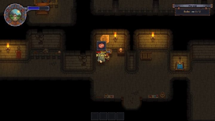 From the bodies delivered to the morgue you can cut out organs and various elements such as brain, intestine, heart, flesh, blood, fat, skin, bone and skull - Blue, red, green and science points in Graveyard Keeper Game - Beginning and development - Graveyard Keeper Game Guide